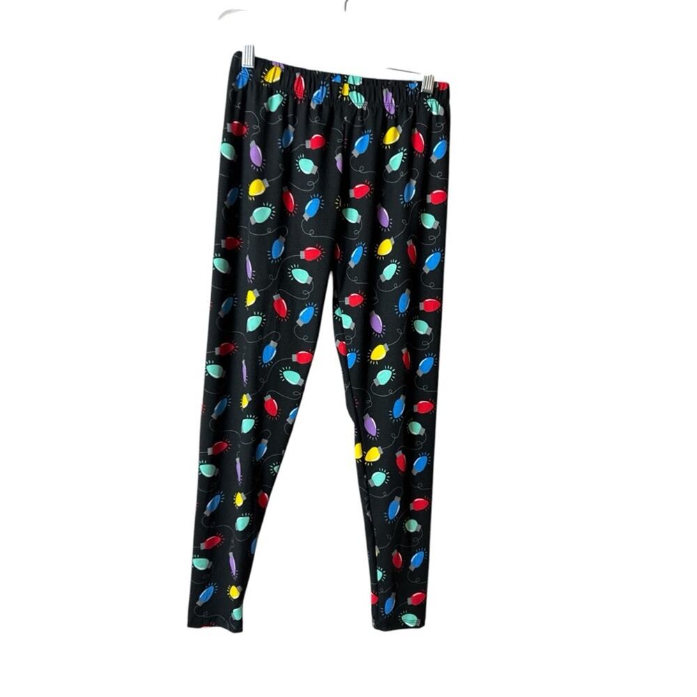 Jolliday Women’s Seasonal Holiday Light Bulbs  Print Soft Leggings NWT Sz S